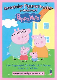 Plakat Remstaler Figurentheater - Peppa Wutz Plakat Remstaler Figurentheater - Peppa Wutz